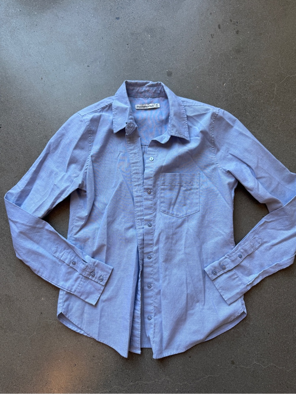 Abercrombie & Fitch Blue Long-Sleeve Casual Button-Down Shirt